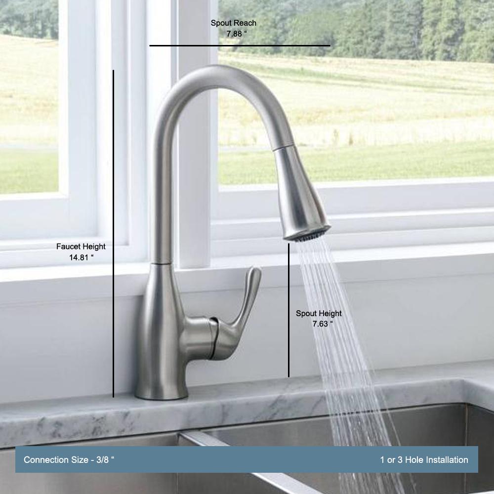 Moen Kaden Single Handle Pull Down Sprayer Kitchen Faucet With Reflex And Power Clean In Spot Resist Stainless 87966srs The Home Depot