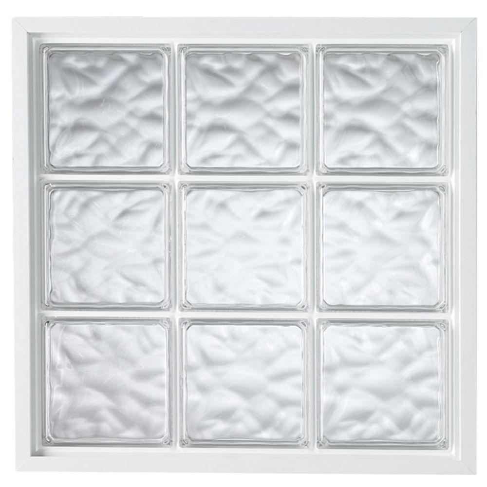 Gl Block Windows The Home Depot Acrylic Block Fixed Vinyl Gl Window In White