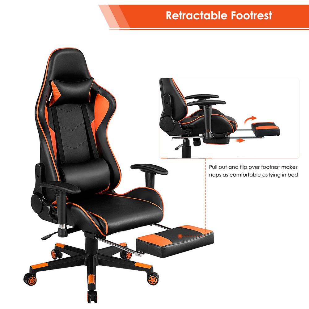 Costway Gaming Chair High Back Racing Recliner Office Chair W