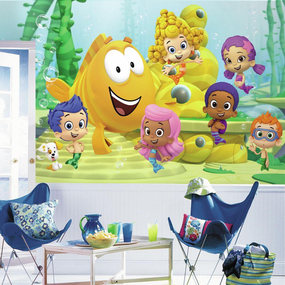 Roommates 72 In X 126 In Bubble Guppies Xl Chair Rail 7 Panel