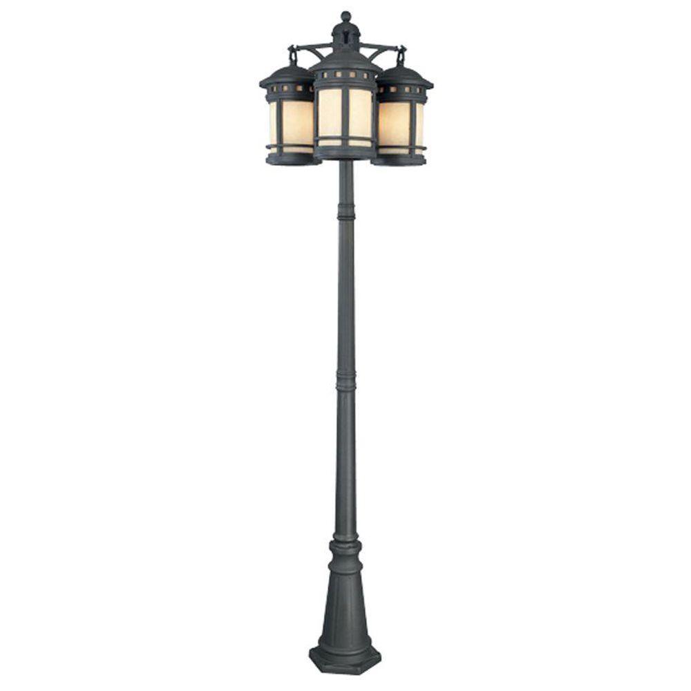 Designers Fountain Sedona 9 Light 3 Head Oil Rubbed Bronze Outdoor Post Lantern 23813 Am Orb The Home Depot