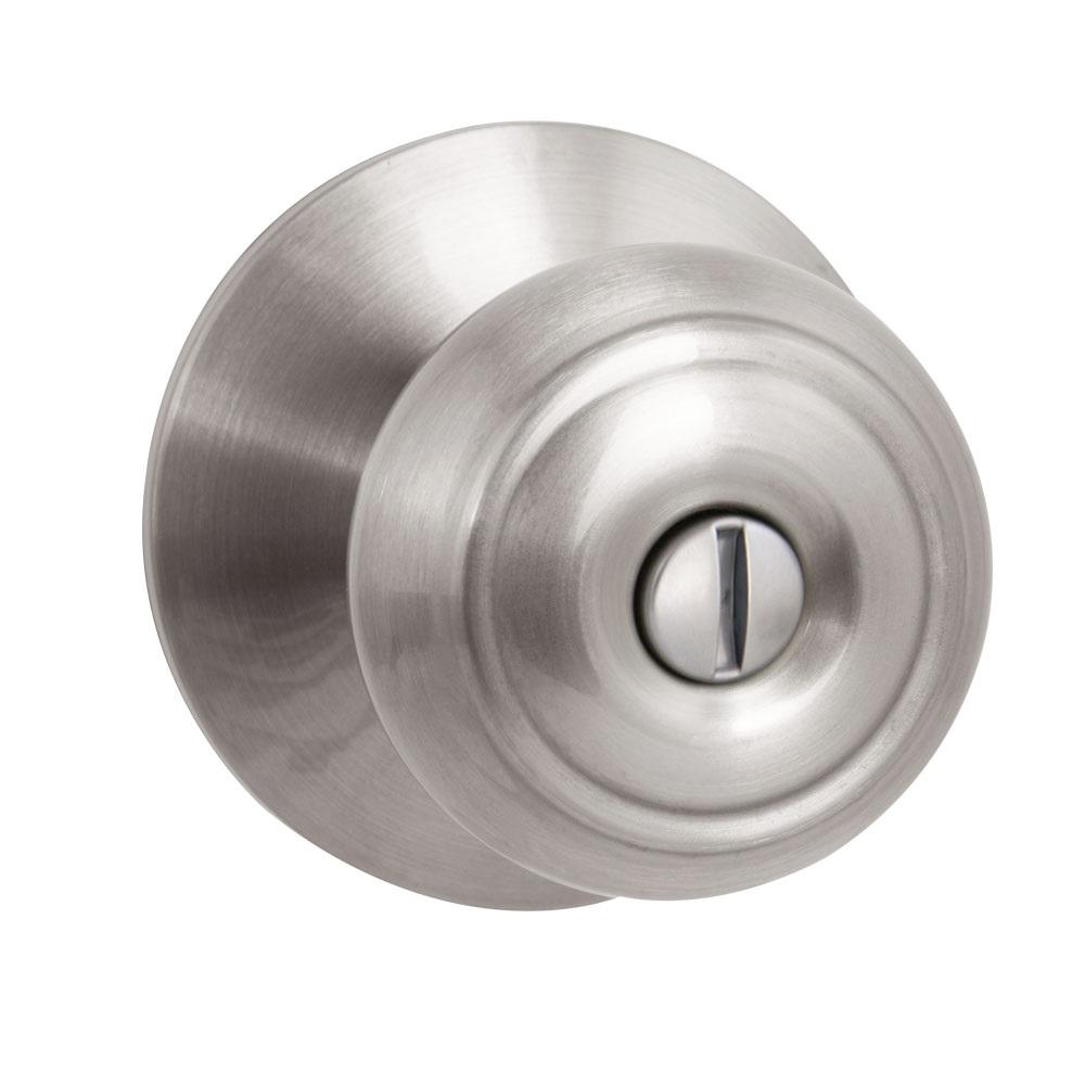 Satin Nickel Designer Series TUIRE Privacy Push-Button Locking BED /& BATH Door Lever Door Handle