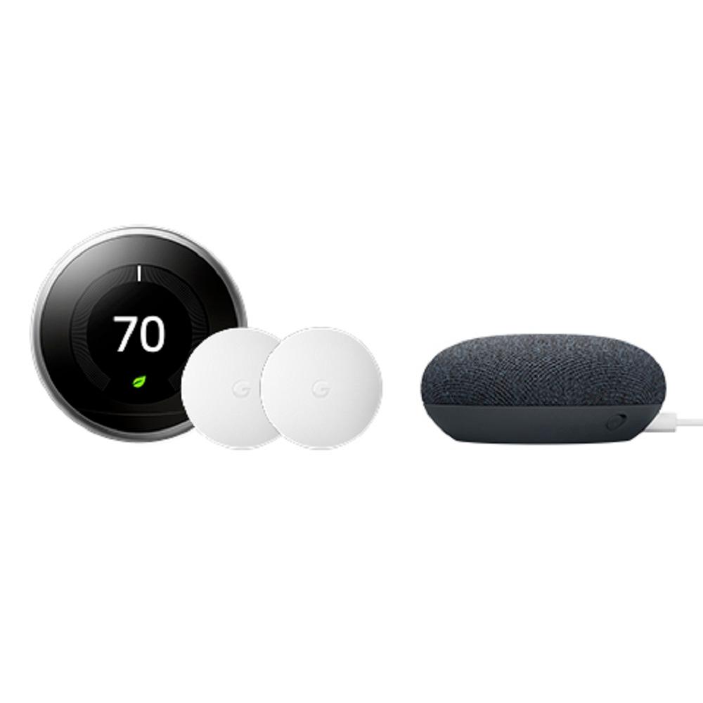 nest thermostat 3rd generation and google mini bundle