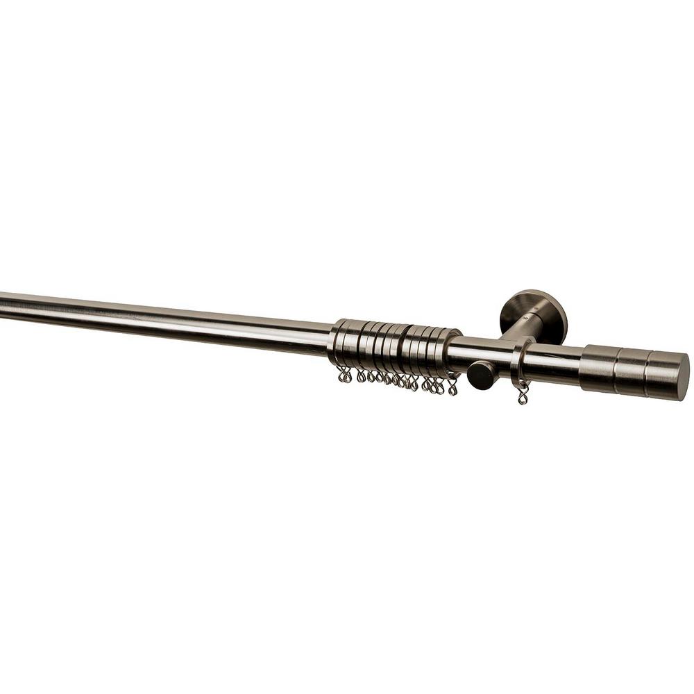 Brushed Nickel Curtain Rods Window Treatments The Home Depot
