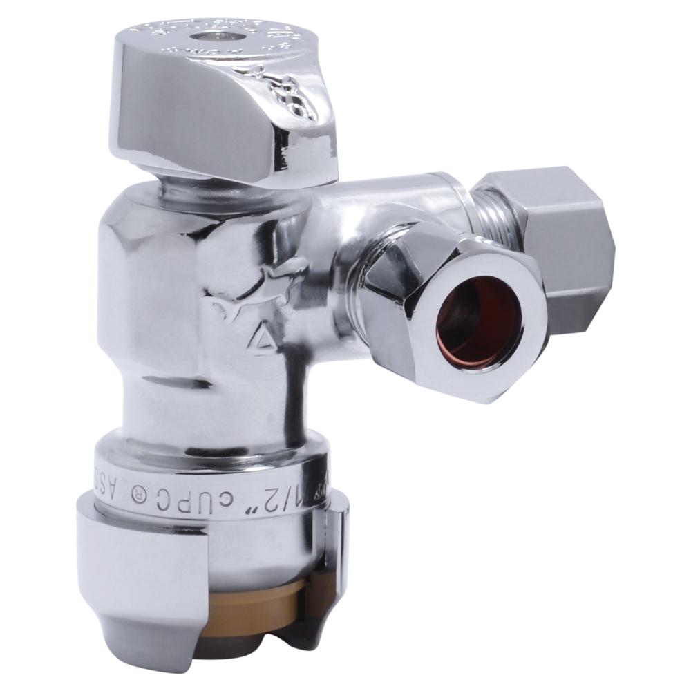 1//2/" x 3//8/" SHARKBITE STYLE PUSH COMP ANGLE STOP VALVE 1//4 TURN UPASC1238