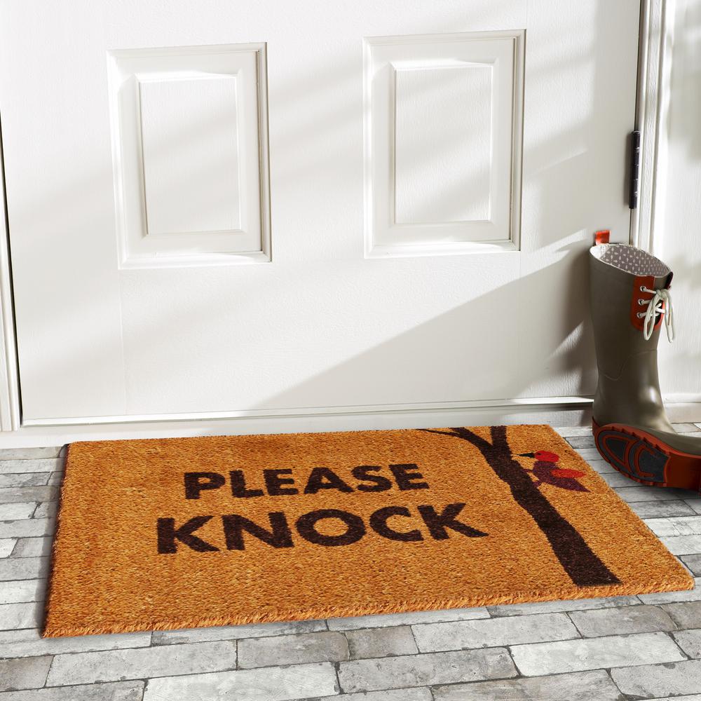 Home /& More 122161729 Please Knock Doormat
