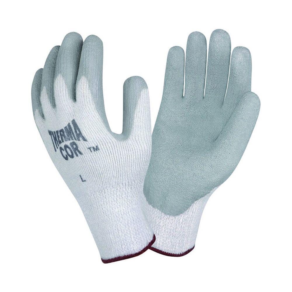 Cordova Large Work Glove Gray Crinkle Latex Palm Gray Blended