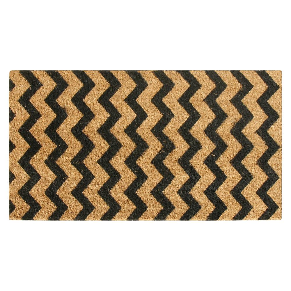 Rubber Cal Modern Lattice 30 In X 18 In Contemporary Coir Mat 10