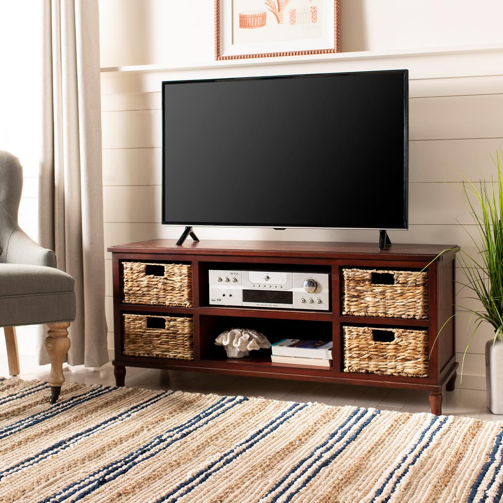 Whalen Clinton Mocha Storage Entertainment Center Avh 1 The Home Depot Safavieh Rooney Cherry Storage Entertainment Center Amh5745c