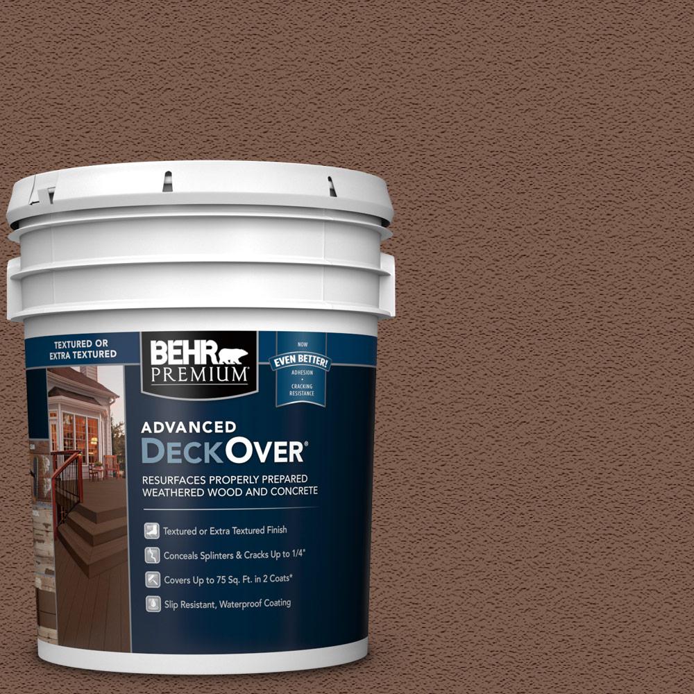 Behr Premium Advanced Deckover 5 Gal Sc 123 Valise Textured Solid Color Exterior Wood And Concrete Coating 500505 The Home Depot