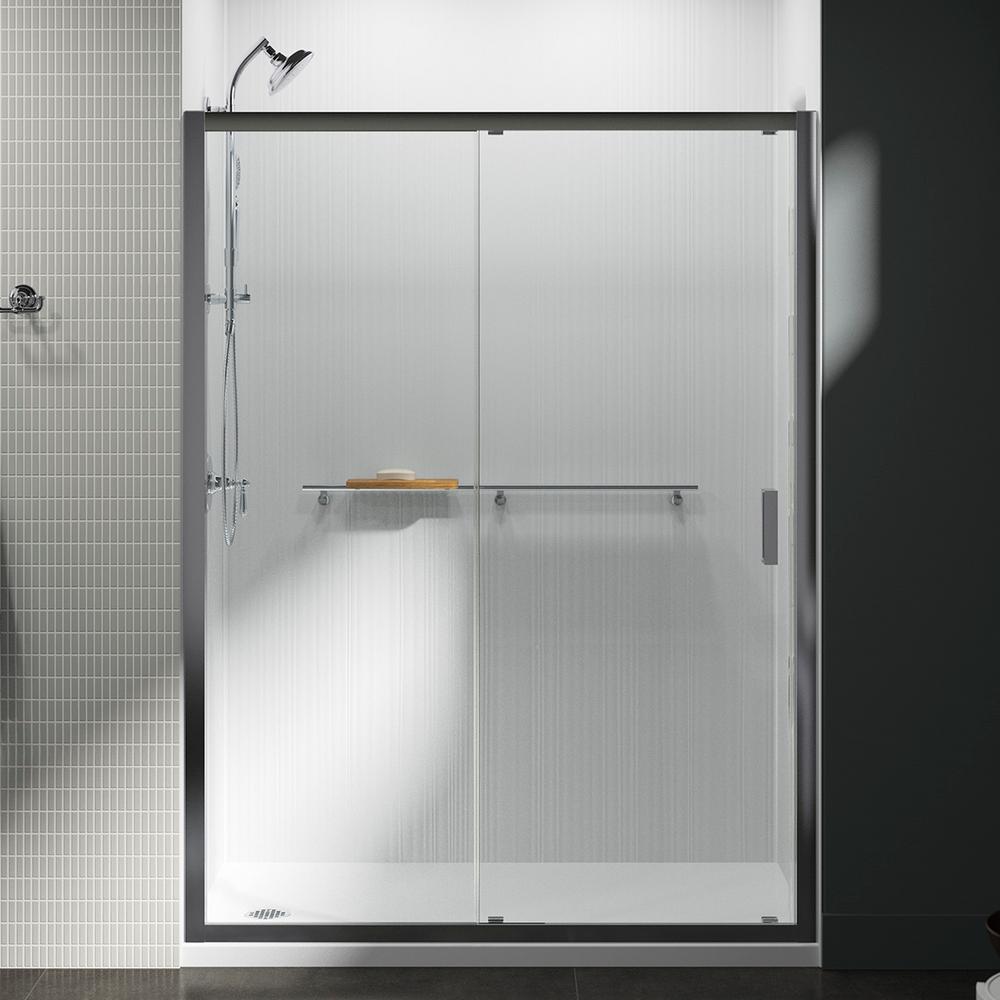 Kohler Aerie 60 In X 74 875 Frameless Sliding Shower Door Bright Polished Silver Moving Panel