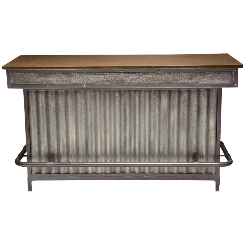 Accentrics Home Brown Wood And Metal Bar P006153 The Depot Accentrics Home Brown Wood And Metal Bar