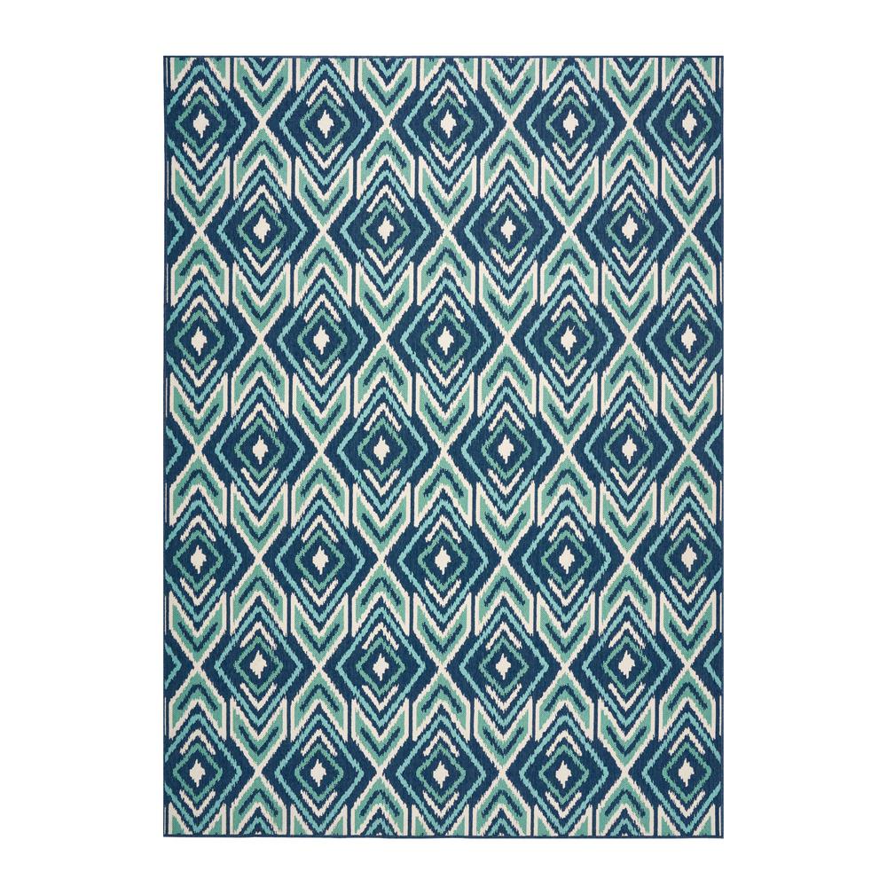 Noble House Madolyn Navy And Green Ft X Ft Border Indoor Outdoor Area Rug The Home