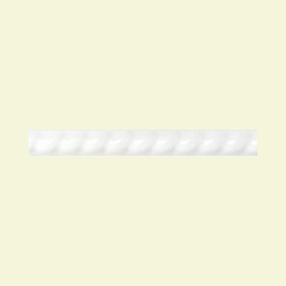 Gloss White Tile Flooring The Home Depot Glazed Ceramic Rope Accent