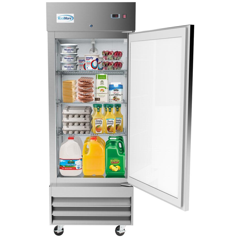 single door reach in refrigerator