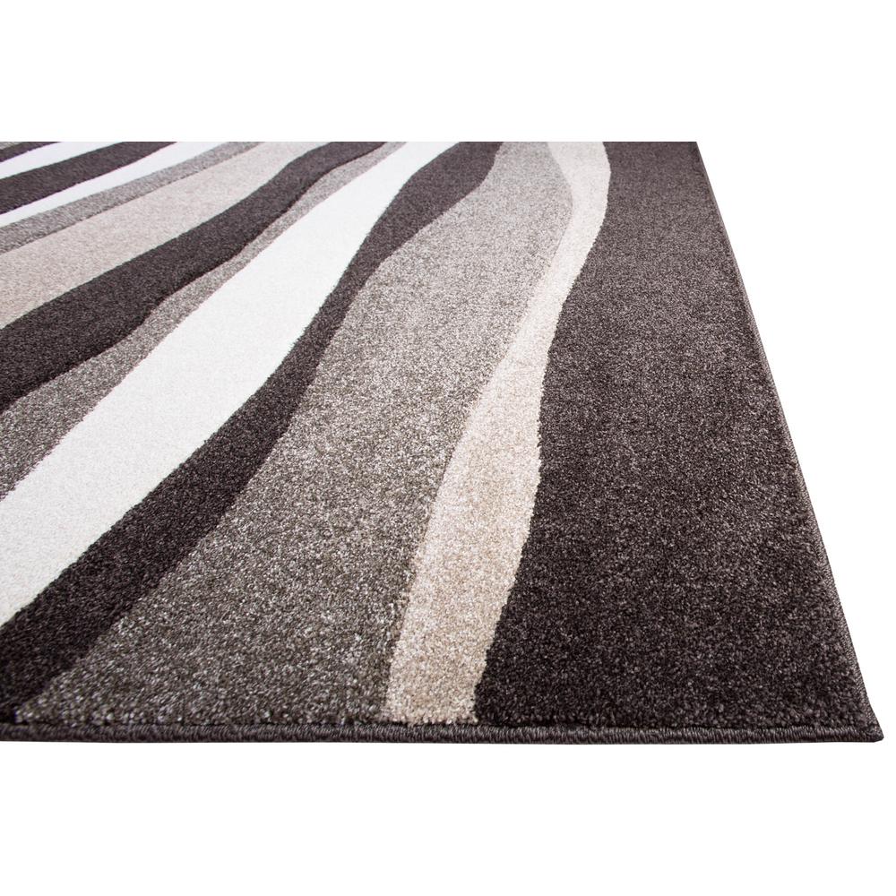 Dark Brown Area Rug 5ft x 7ft Bazaar Zag Jute Backing Polypropylene