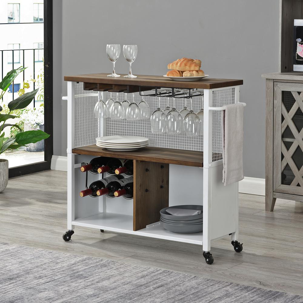 FirsTime & Co.® White Chandler Farmhouse Kitchen Cart