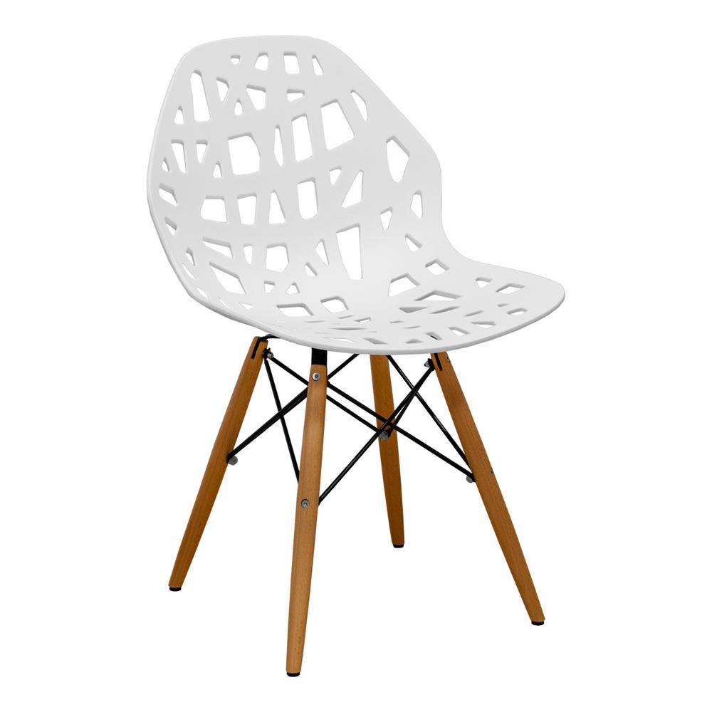 Mod Made Stencil Cut Out Eiffel White Dining Side Chair Set Of 2 Stencil Cut Out Eiffel White Dining Side Chair Set Of 2