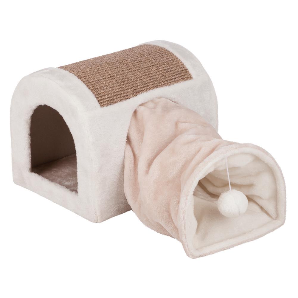 EAN 4047974430026 product image for TRIXIE Light Gray/Taupe Ladina Cuddly Cave with Tunnel | upcitemdb.com