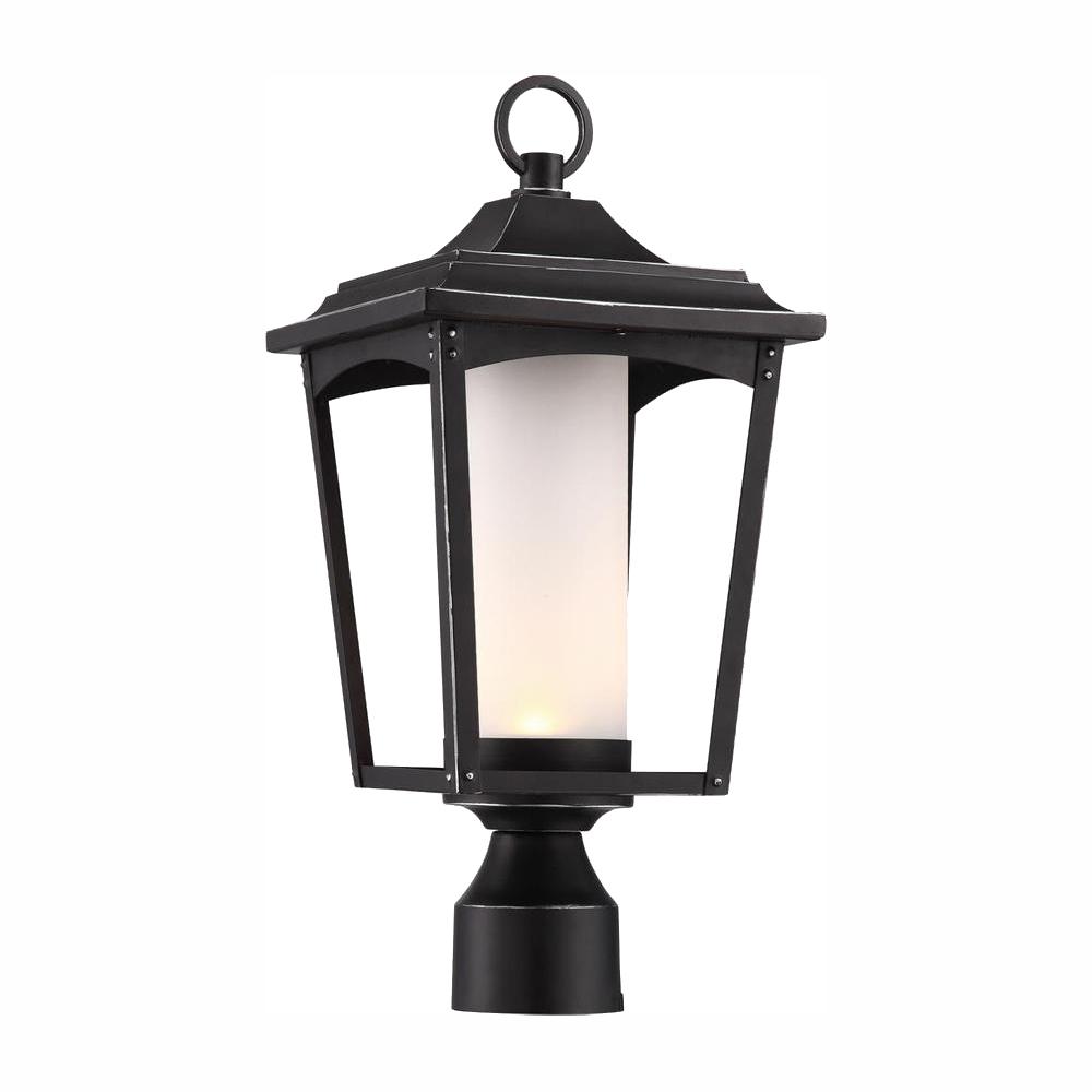 1 Light Outdoor Sterling Black Post Cli Sc328251 The Home Depot