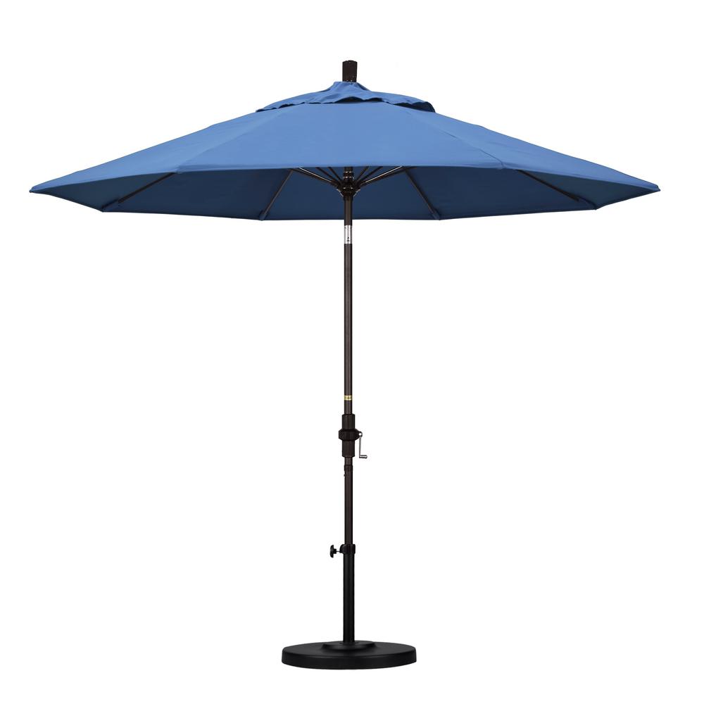 California Umbrella 9 Ft Aluminum Push Tilt Patio Umbrella In Navy Blue Olefin Gspt908302 F09 The Home Depot