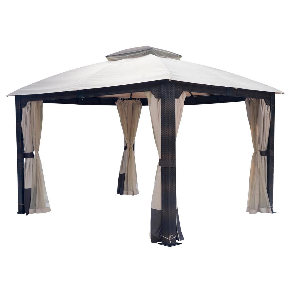 Hampton Bay New Structure 10 ft. x 12 ft. Solar LED Lighted Gazebo