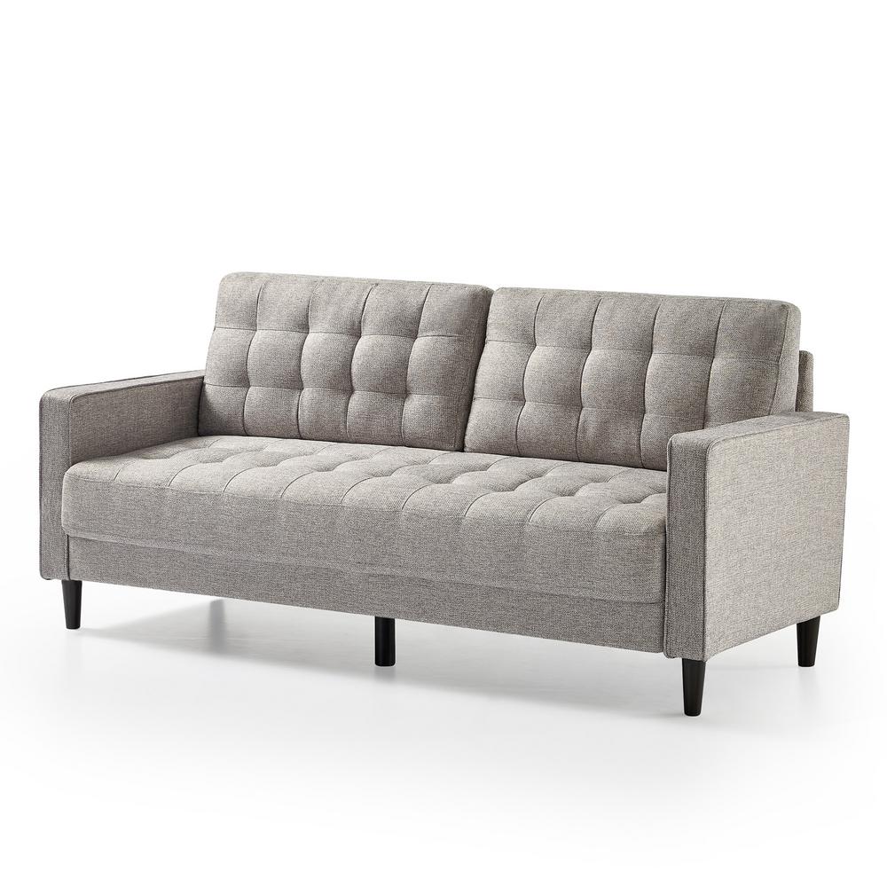 Zinus Benton 3Seat Soft Grey Upholstered SofaUSSBTF3SG The Home Depot