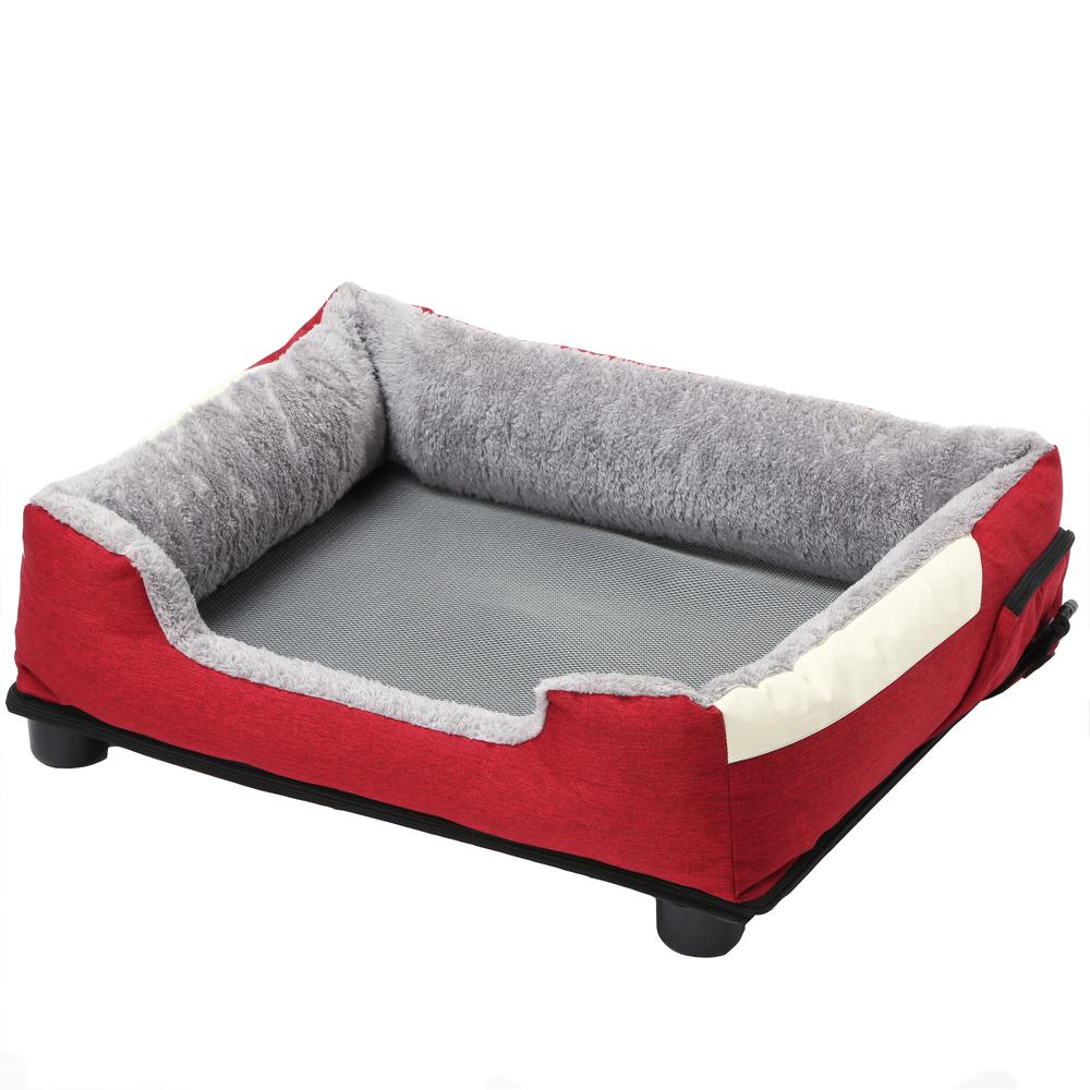large red dog bed