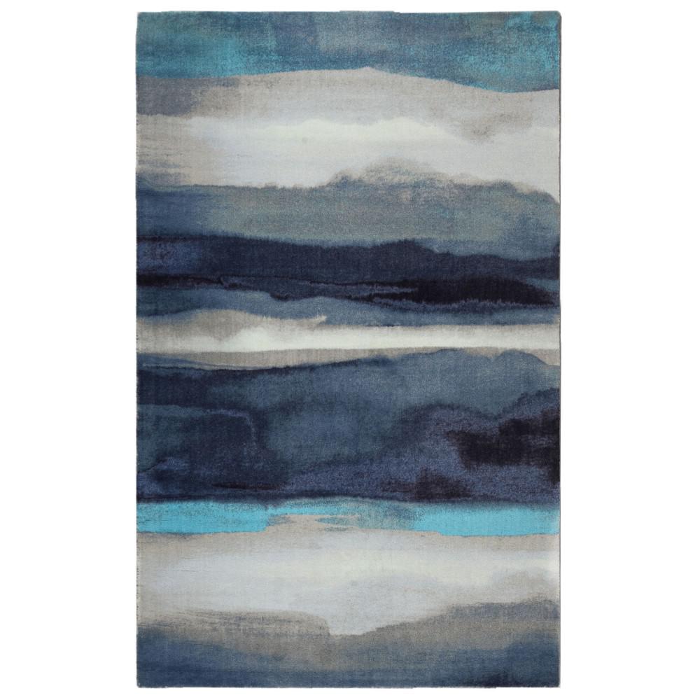 Rugsmith Canvas Contemporary Modern Blue 5 Ft X 7 Area Rug