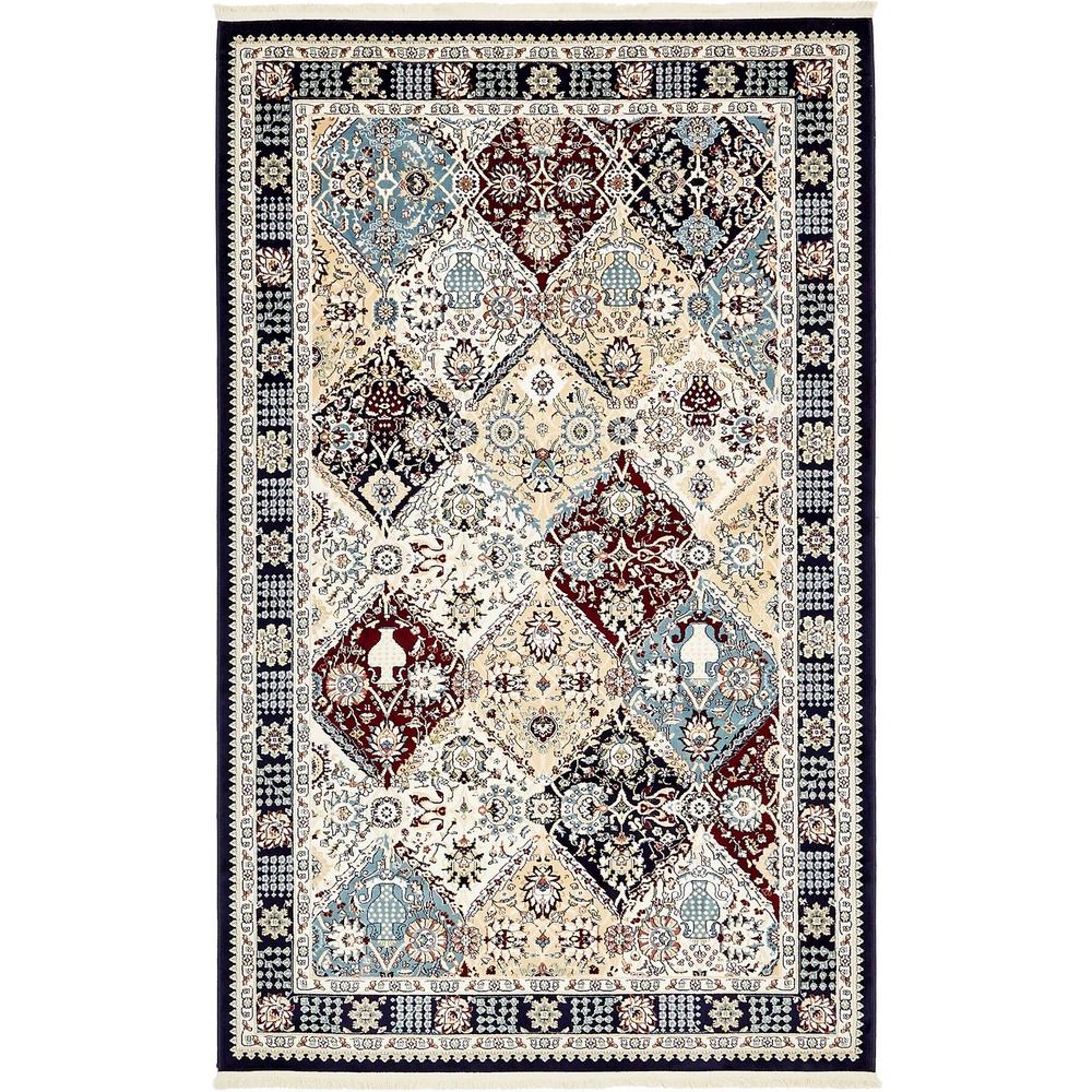 Unique Loom Bazaar Navy Blue 5 ft. x 8 ft. Area Rug3137026 The Home