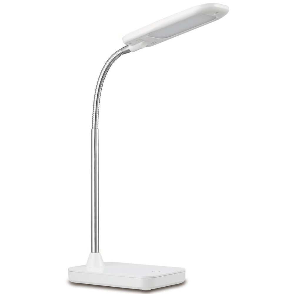Globe Electric 14 In White And Chrome Integrated Led Desk Lamp Globe Electric 14 In White And Chrome Integrated Led Desk Lamp