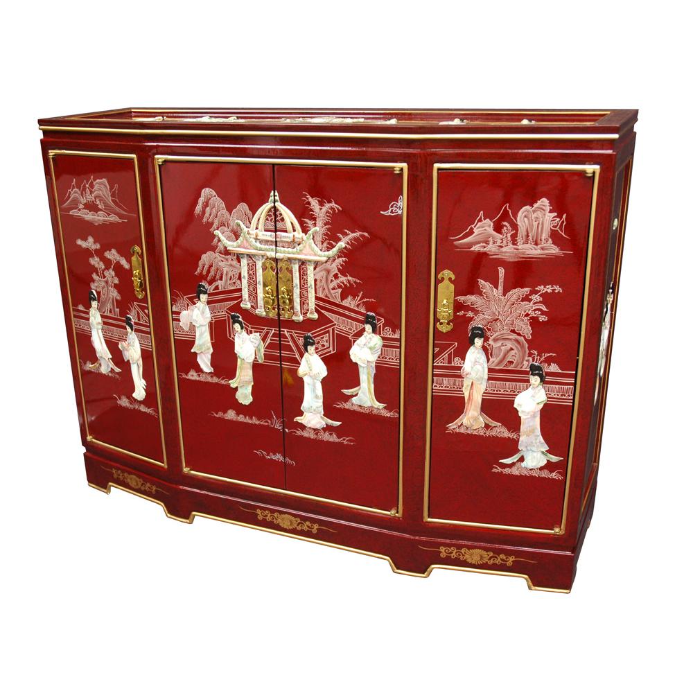 Oriental Furniture Cotton Roman Shades 36 in. x 72 in. Red