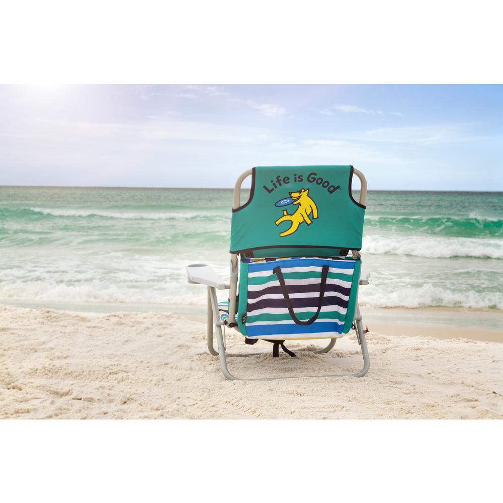 Life Is Good Rocket Green Aluminum Folding And Reclining Beach