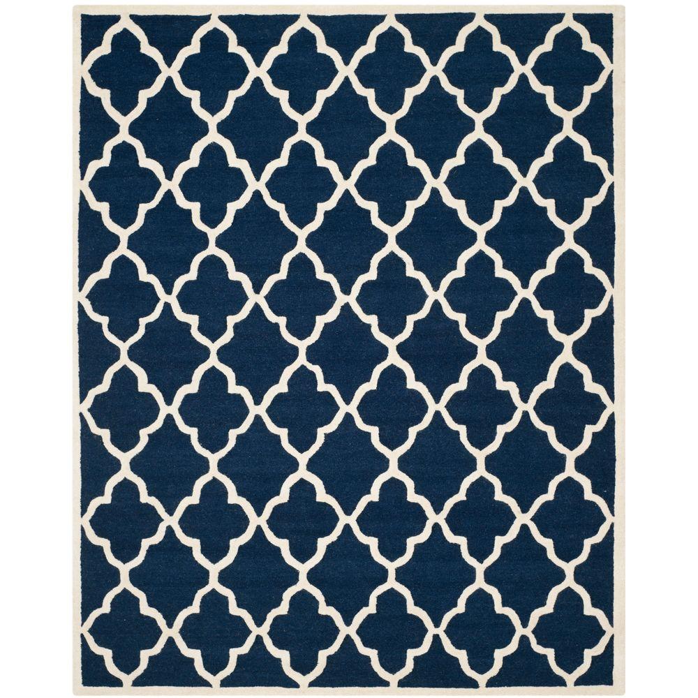 Safavieh 8 X 10 Blue Area Rugs The Home Depot Cambridge Navy Ivory