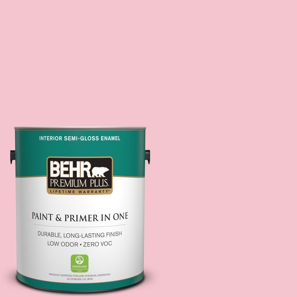 Behr Premium Plus 1 Gal 210e Bella Pink Semi Gloss Enamel Zero P150 2 Energetic Pink Semi Gloss Enamel Zero Voc Interior