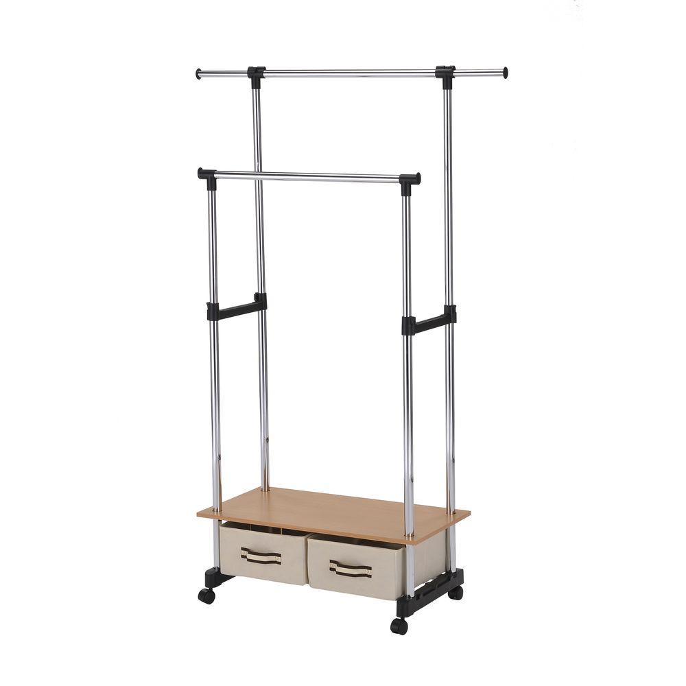 ORE International Double Lever Coat Rack with StorageNH4123 The Home