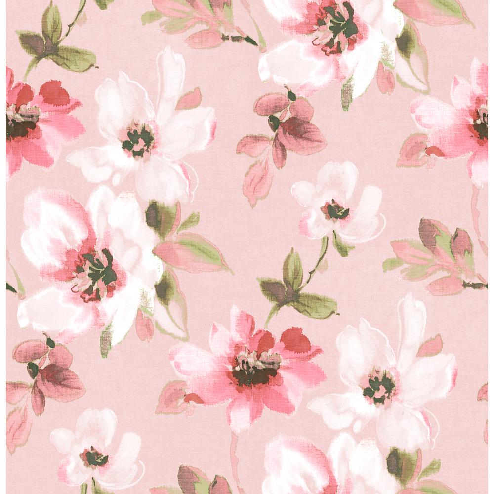 Pink Wallpaper With Flowers