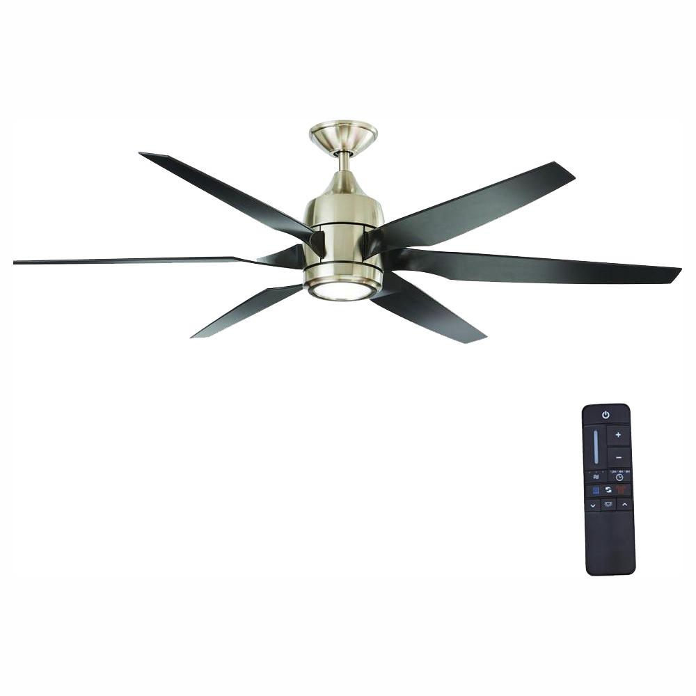 Kelbra 60 In Led Indoor Brushed Nickel Ceiling Fan With Light Kit And Remote Control