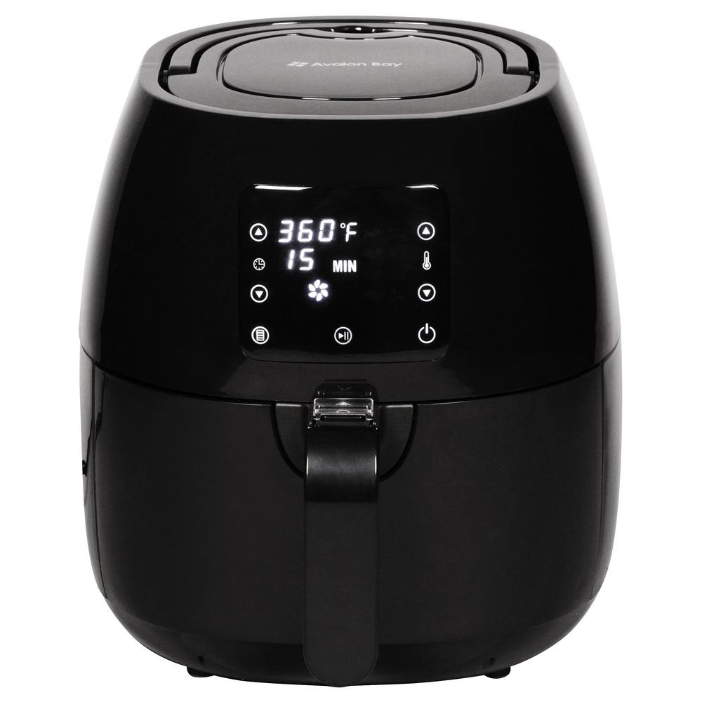 3.7 Qt. Black Digital Air Fryer, Black/Silver
