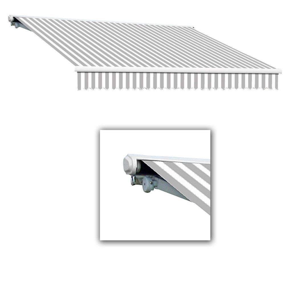 Awntech 18 Ft Galveston Semi Cassette Manual Retractable Awning 120 In Projection In Gray White Sm18 Gw The Home Depot