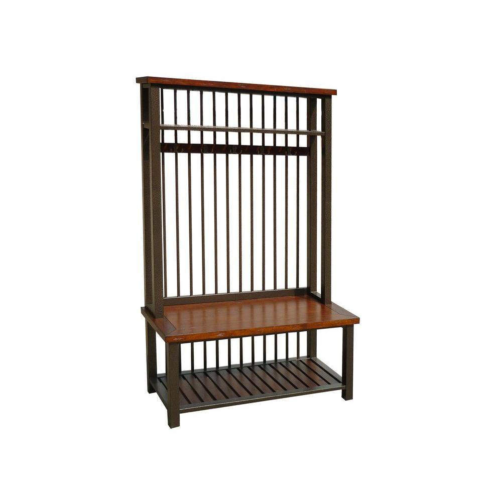 Home Styles Modern Craftsman Distressed Oak Hall Tree 505048 The