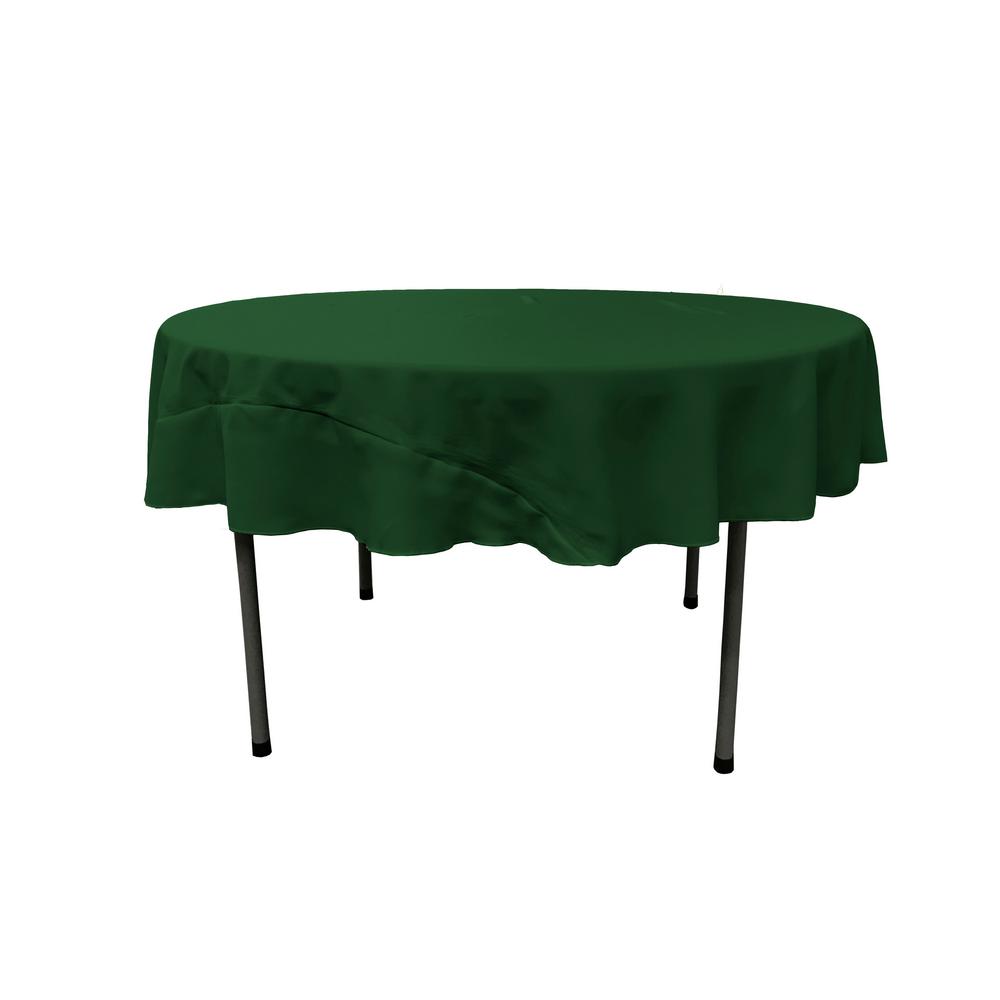 LA Linen Hunter Green 72 in. Round Polyester Poplin TableclothTCpop72R