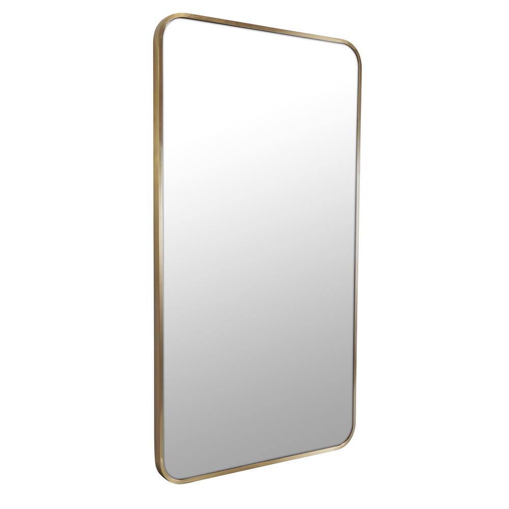 Glass Warehouse 22 in. x 40 in. Radius Corner Stainless Steel Framed