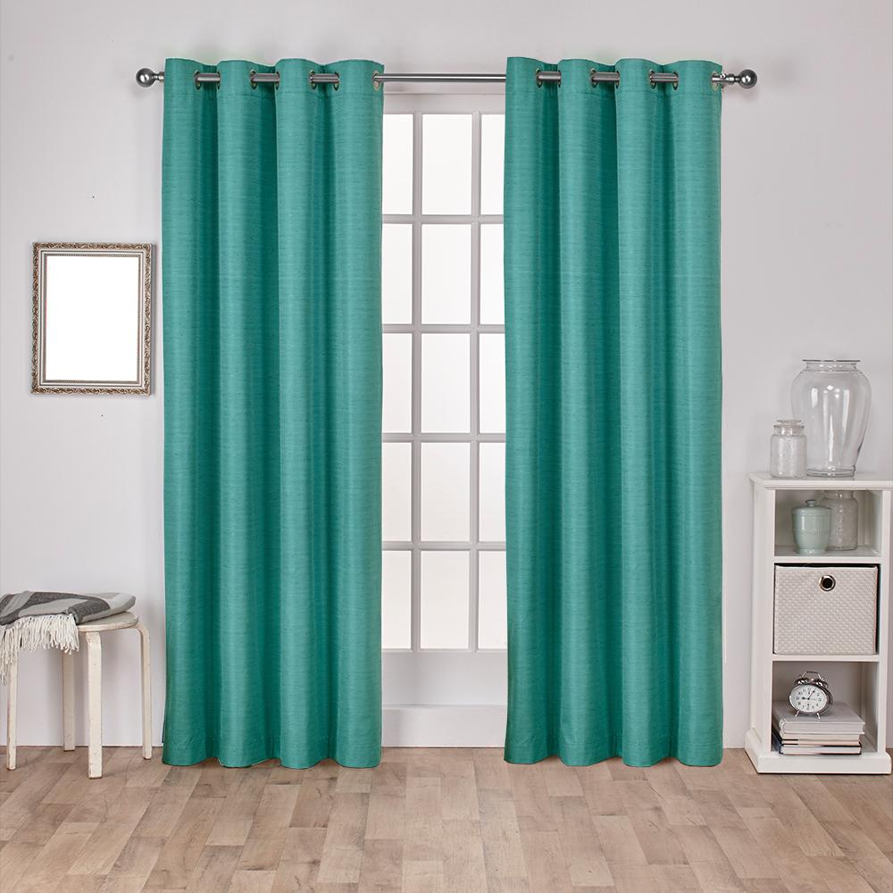 Sateen 30 In W X 108 In L Woven Blackout Pinch Pleat Top Curtain