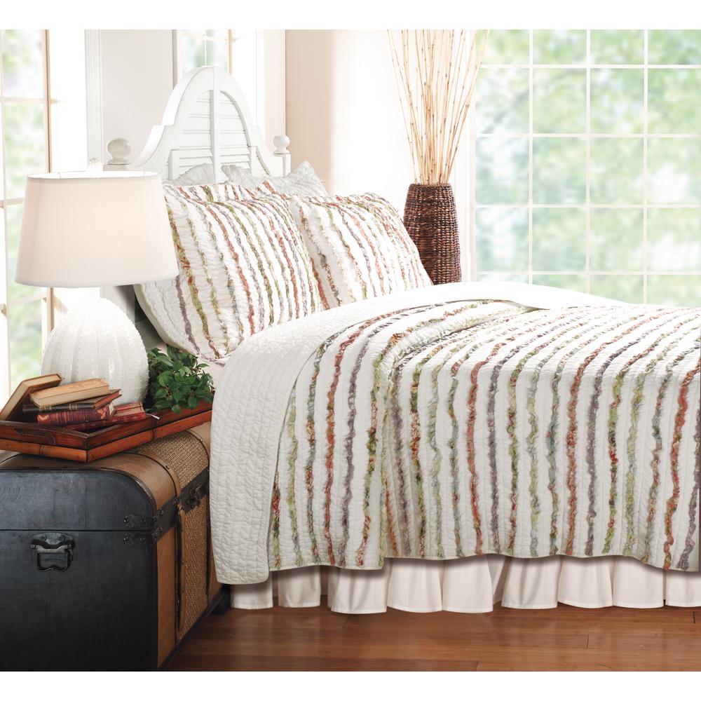 Greenland Home Fashions Bella Ruffle 3Piece Multi King Quilt Set GL
