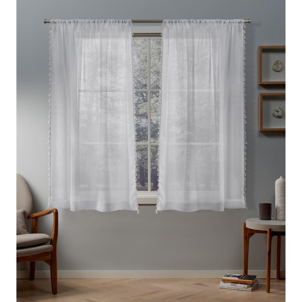 Exclusive Home Curtains Tassels 54 in. W x 63 in. L Sheer Rod Pocket