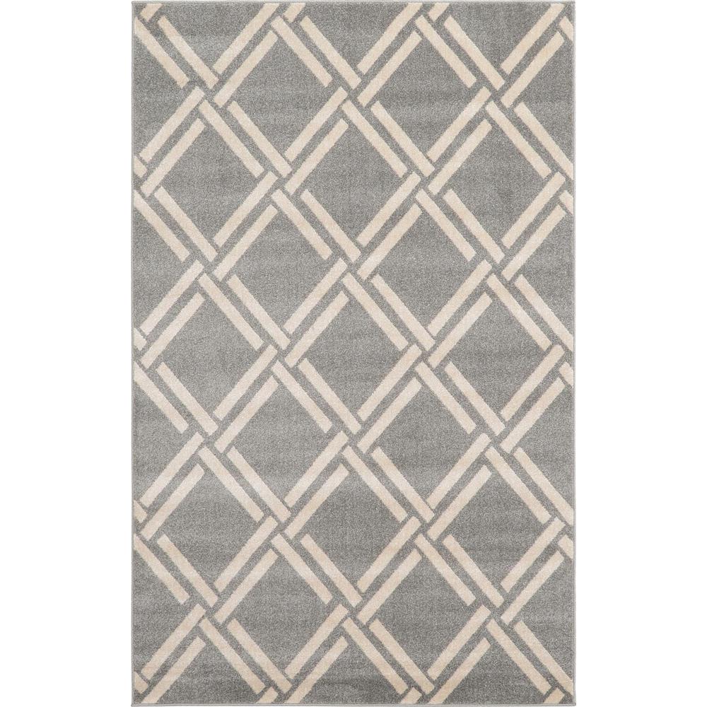 Unique Loom Trellis Detroit Gray 5' 0 x 8' 0 Area Rug3116198 The