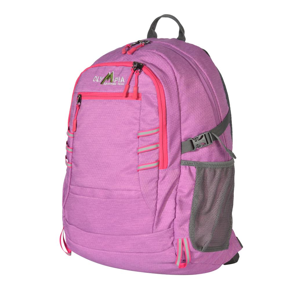 pink backpack with laptop compartment