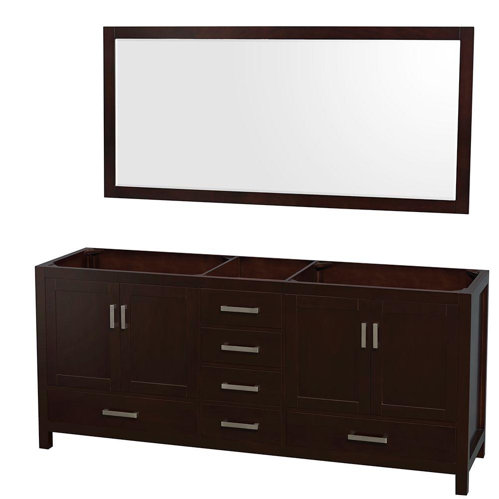 Wyndham Collection Sheffield 80 in. Double Vanity with 70 in