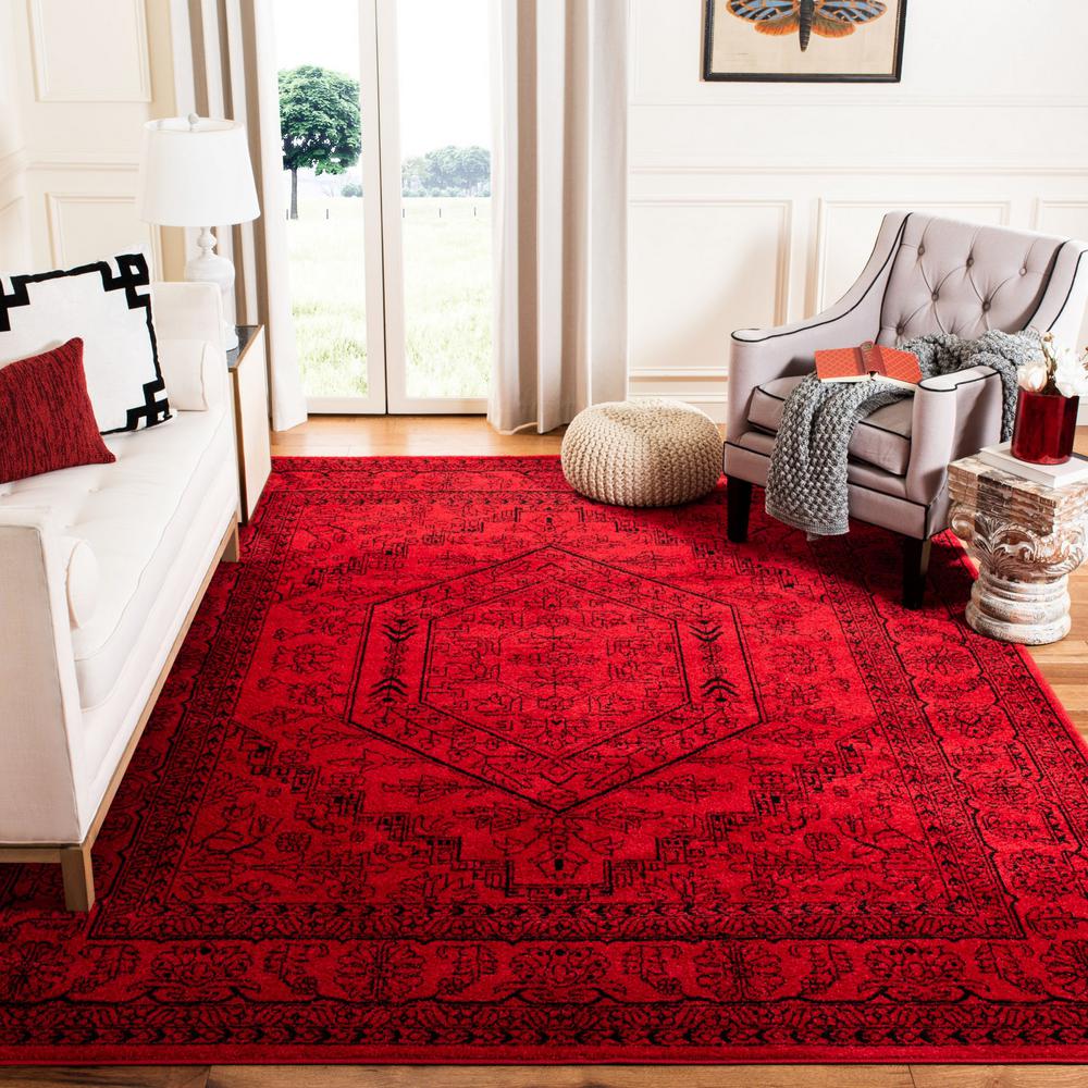 Safavieh Adirondack Red Black 9 Ft X 12 Ft Area Rug Adr108f 9 The Home Depot